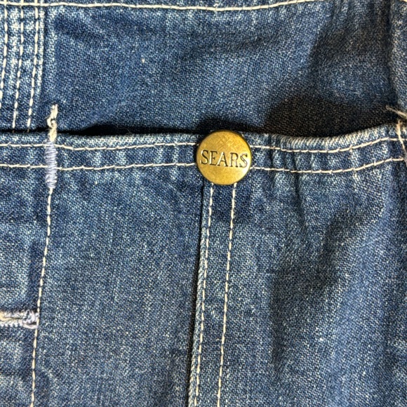 VINTAGE 50’S SEARS UNION MADE DENIM JEAN BIB UNISEX OVERALLS - Picture 7 of 11